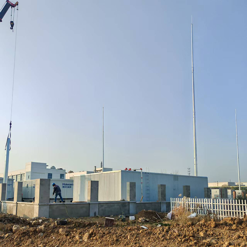 江苏南通某工业厂区环形避雷塔安装